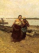 Deak-Ebner, Lajos Boat Warpers oil painting artist